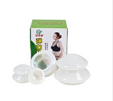 Silicone massage cupping (4pcs/set,Milk white color)