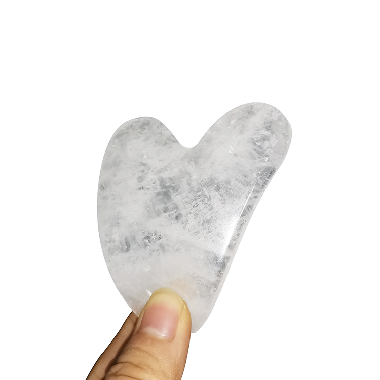 White Crystal Heart Shape Guasha Board